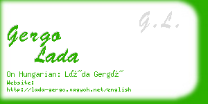 gergo lada business card